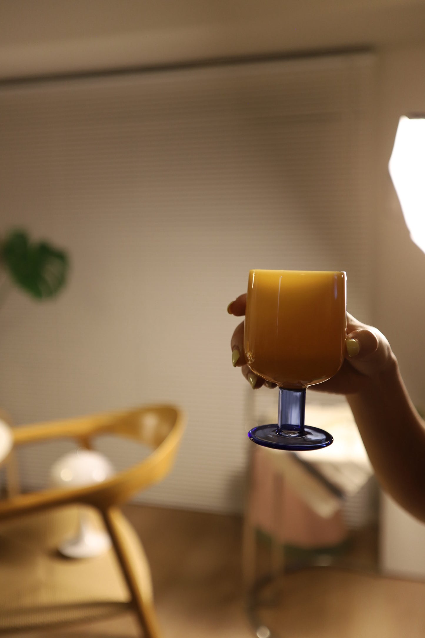 TWO TONE WINE GLASS / Yellow × Blue