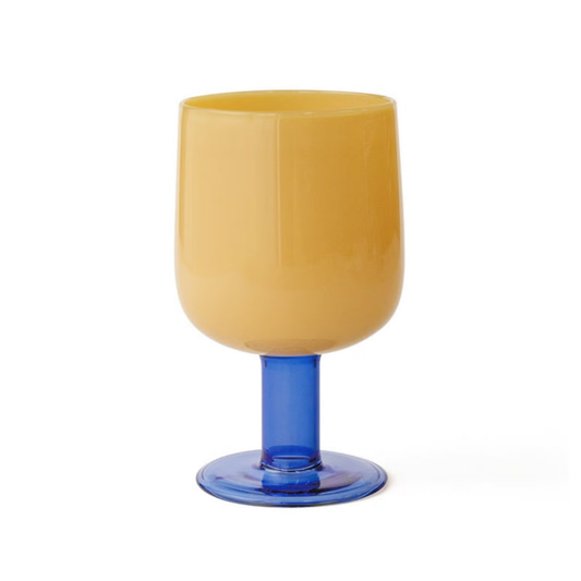 TWO TONE WINE GLASS / Yellow × Blue