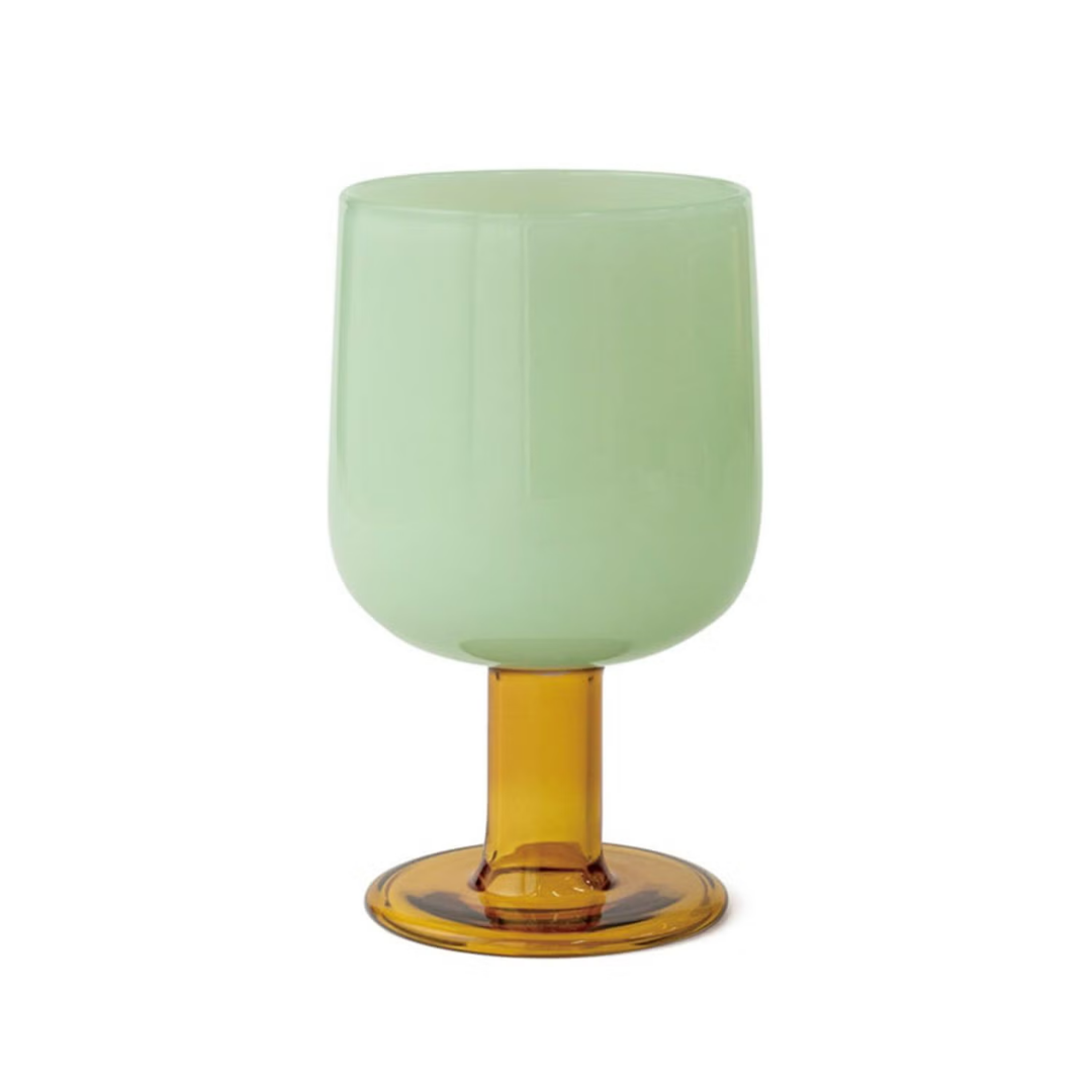 TWO TONE WINE GLASS / Yellow × Blue