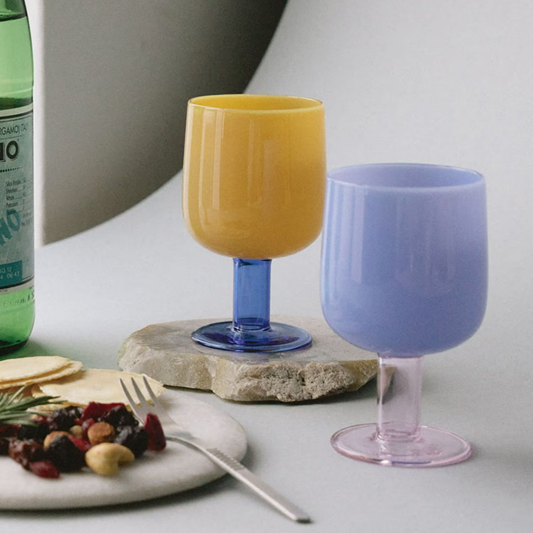 TWO TONE WINE GLASS / Blue×Pink