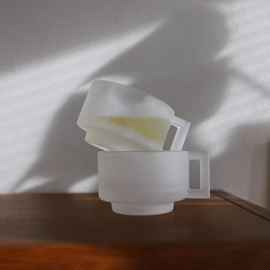 Cup and Saucer /Frosted