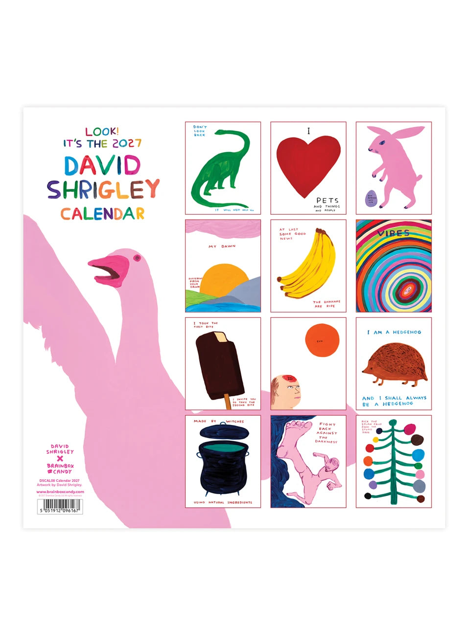 David Shrigley wall calendar 2027 裏表紙