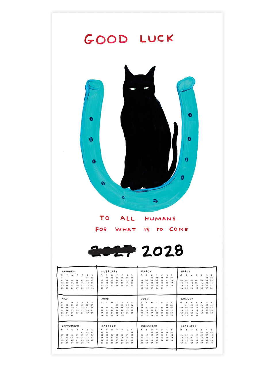 David Shrigley wall calendar 2027 2028年1月プレビュー