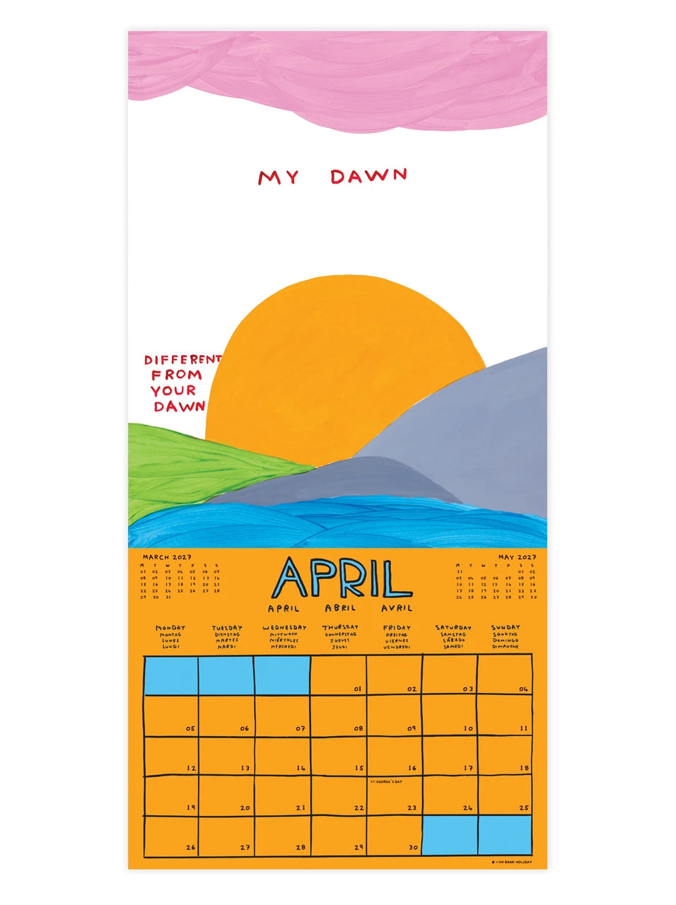 David Shrigley wall calendar 2027 4月