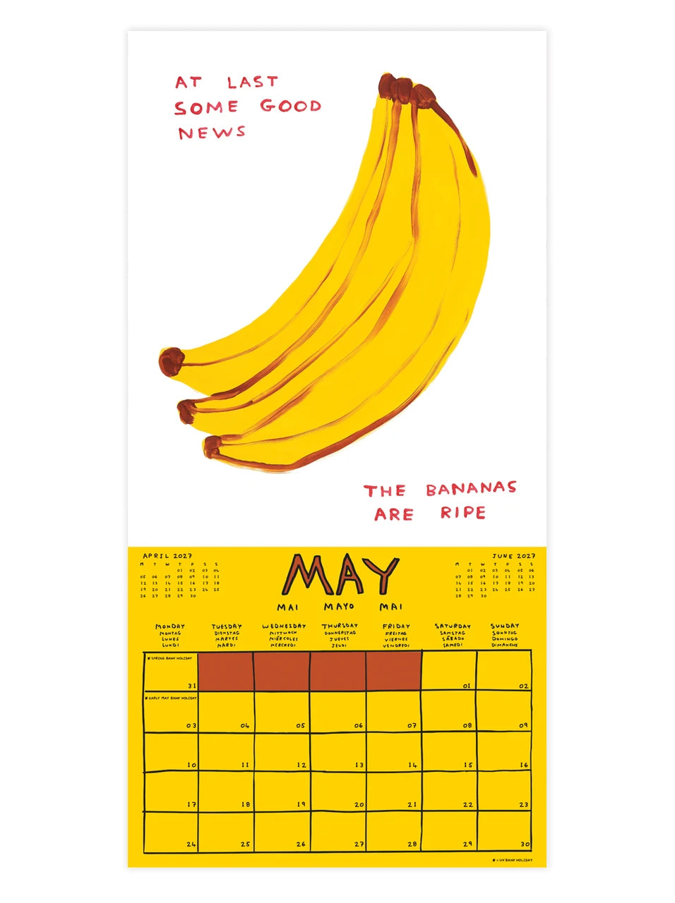 David Shrigley wall calendar 2027 5月