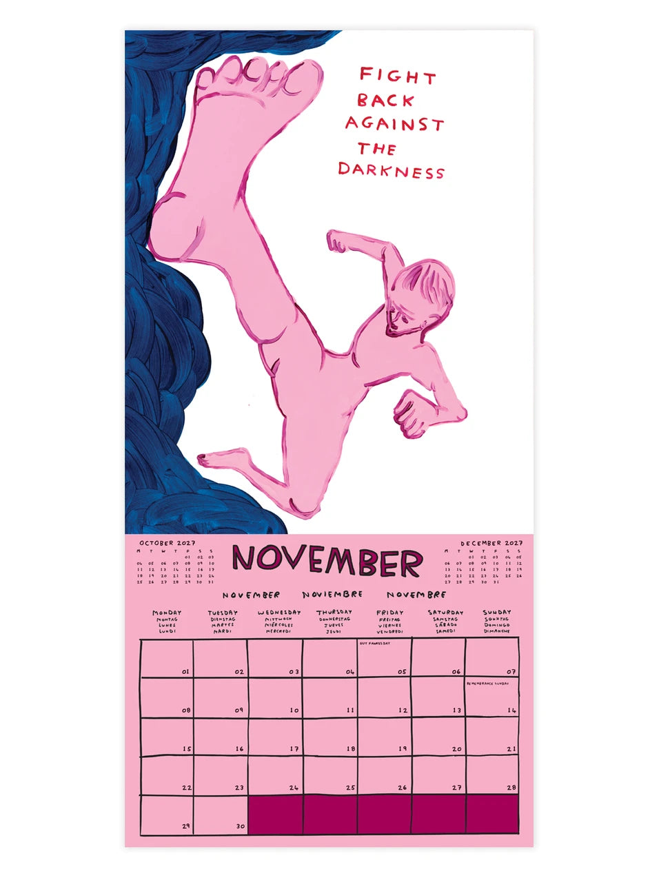 David Shrigley wall calendar 2027 11月