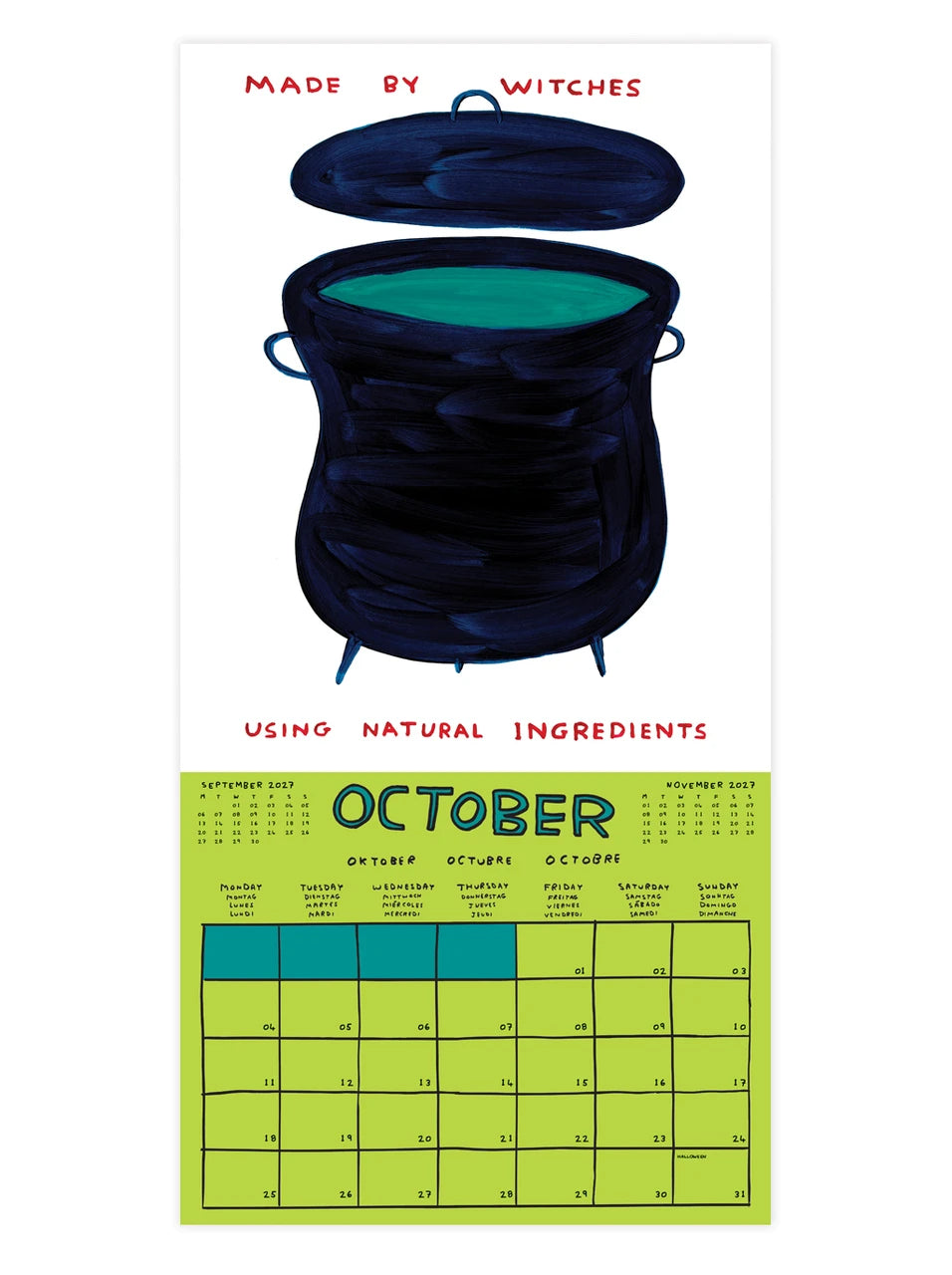 David Shrigley wall calendar 2027 10月