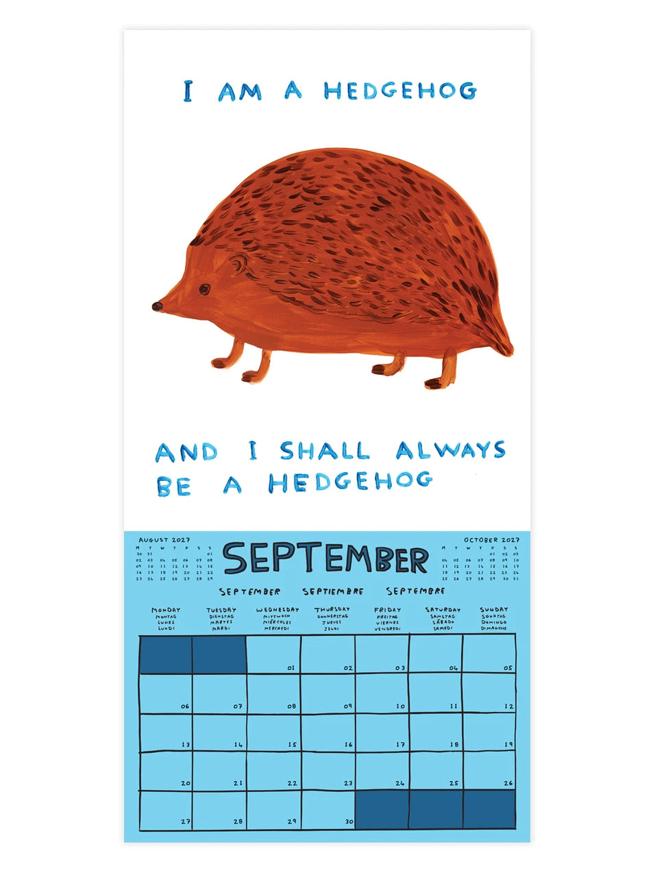David Shrigley wall calendar 2027 9月